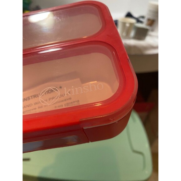 Bento Box New in Package Red with 3 compartments BPA free dishwasher micro safe - Picture 12 of 12